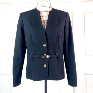 Calvin Klein Scoop V-Neck Golden Hardware Blazer